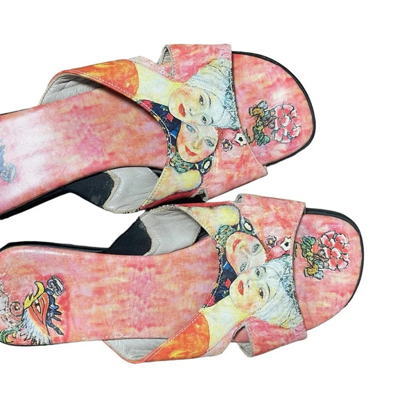 VINTAGE Jeon Women’s Japanese Wearable Art Heeled Sandals Size 6.5 - Picture 12 of 13
